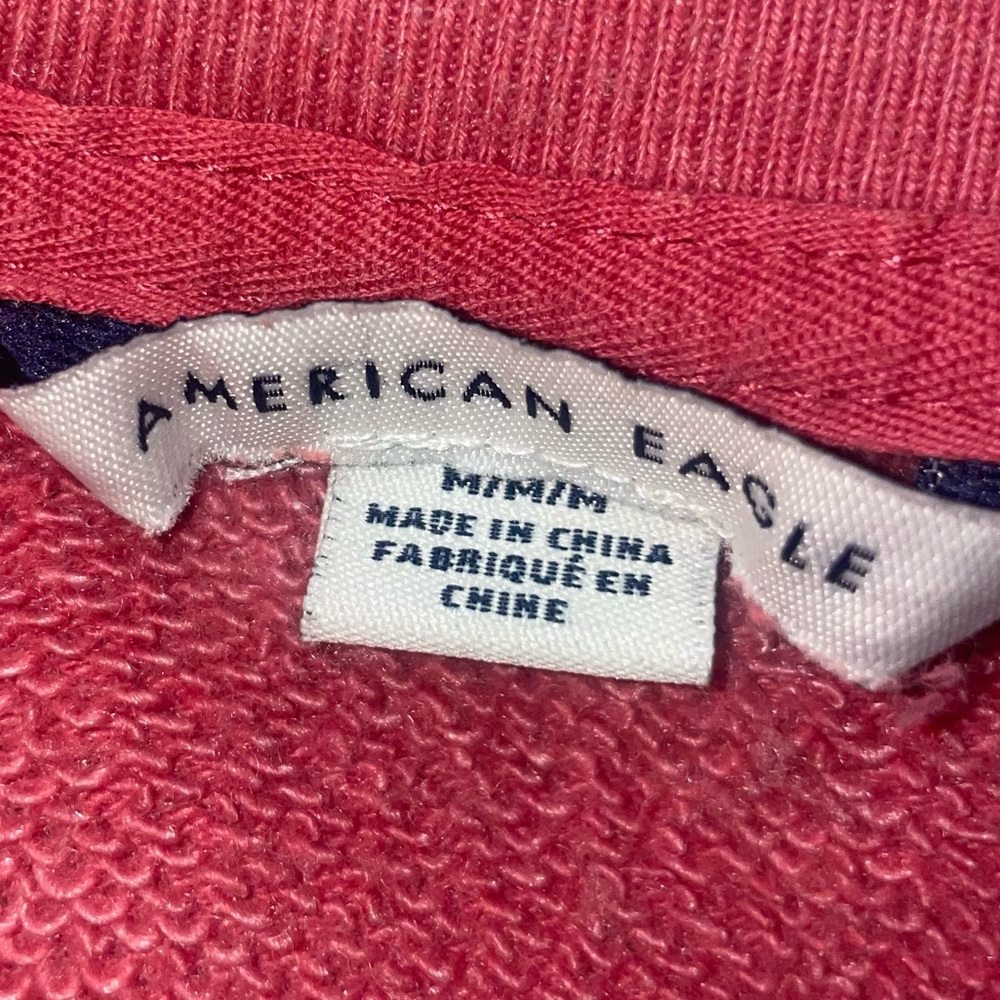 American Eagle USA cropped long-sleeve/sweatshirt | Size- Medium | Color- Pink - Picture 2 of 2